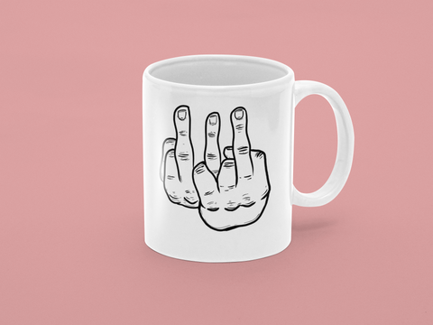 3-Fach-Mittelfinger-Tasse – Die einzige Antwort, die du brauchst!