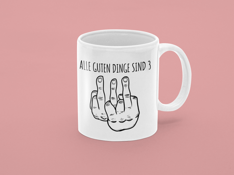 3-Fach-Mittelfinger-Tasse – Die einzige Antwort, die du brauchst!