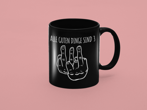 3-Fach-Mittelfinger-Tasse – Die einzige Antwort, die du brauchst!