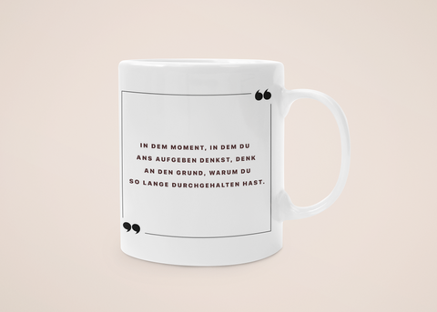 „Nicht aufgeben“ - Tasse - Anime Zitate