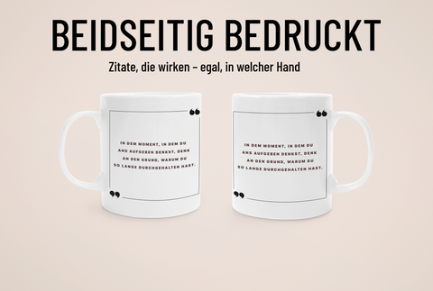 „Nicht aufgeben“ - Tasse - Anime Zitate